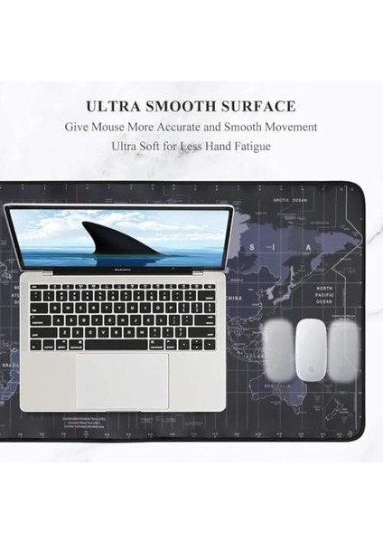 Dünya Haritası Ekstra Büyük Genişletilmiş Kaymaz Kauçuk Oyun Mouse Pad & Klavye Masa Mat Bilgisayar Aptop Için (900 mm x 400 mm x 2 Mm) L ZMP253 Siyah (Dünya Haritası, 90 x 40 Cm) fiyatları