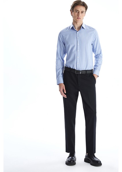 Yeni Sezon Slim Fit Uzun Kollu Çizgili Oxford Erkek Gömlek fiyatları