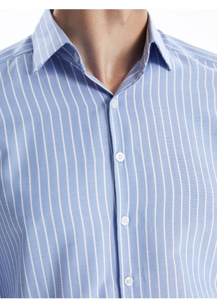 Yeni Sezon Slim Fit Uzun Kollu Çizgili Oxford Erkek Gömlek modelleri