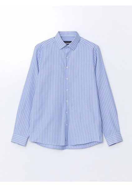 Yeni Sezon Slim Fit Uzun Kollu Çizgili Oxford Erkek Gömlek indirimleri