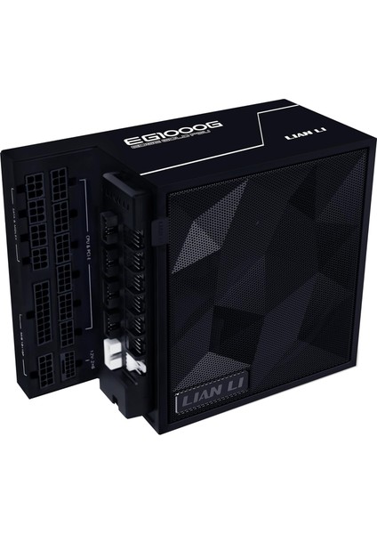 Li Edge SERISI-1000W Tam Modüler Güç Kaynağı (Fan Hub Dahil) - -Atx 3.0, 3.1-Pcıe 5.1-L-Şekilli Çift Bölmeli Kasa Için TASARIM-120MM Fdb Fan-4 USB Aygıtına Kadar Destekler - Siyah