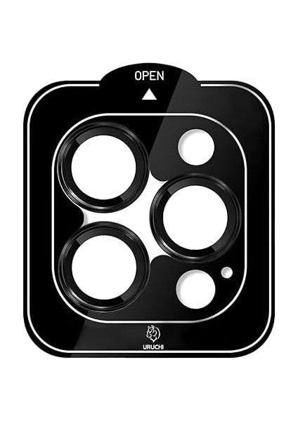 14 Pro / 14 Pro Max Kamera Lens, Safir, Kurulum, Alaşım Çerçeveli 9h Sertliğinde Cam Lens, Siyah modelleri