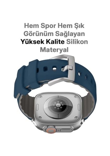 ile Uyumlu 42/44 / 45/49 mm Için Metal Tokalı Bilekte Rahatsızlık Hissi Vermeyen Spor Silikon Kordon fiyatları