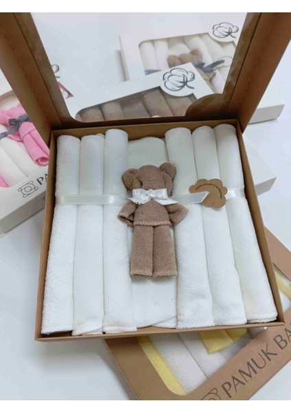 7'li Özel Organik Pamuk Havlu Bebek Ağız Mendili