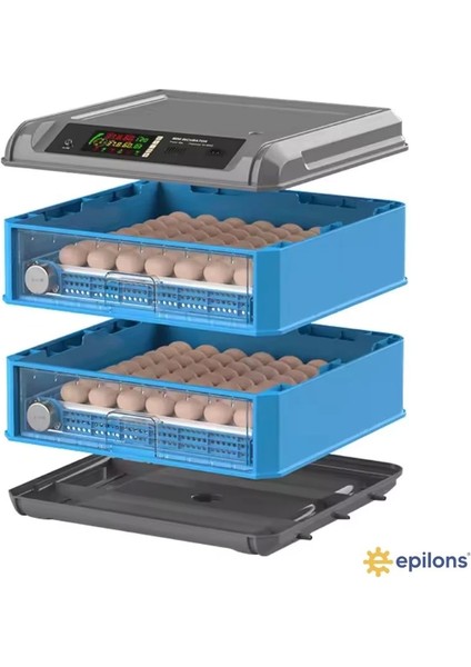 Tam Otomatik 128 Yumurta Kapasiteli Kuluçka Makinesi - Civciv Kaz Hindi Ördek Yetiştiriciliği Kablosuz Kamera Hediyeli ( Lisinya )