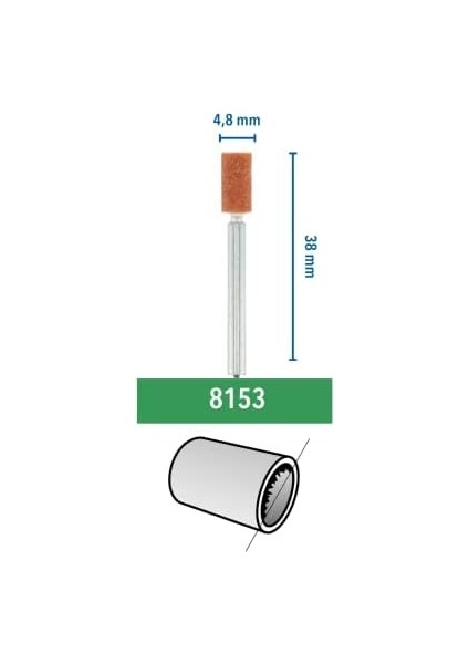 8153 Oksit Taşlama Taşı, En Küçük Çaplı, Silindirik Biçimli, 4,8 Mm, 3&apos;lü fiyatları