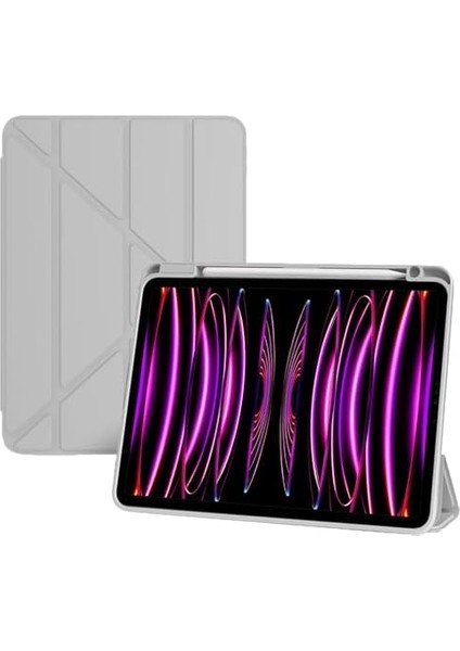 iPad Air 11INÇ M2/m3 2025-2024 ile Uyumlu Kılıf Grafiti Şeffaf Bölmeli Gri fiyatları