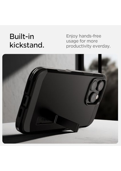 16 Pro Max Ekstra Dayanıklı Kılıf Tough Ai T Kamera Butonu Hava Kanalı Teknolojisi™ Askeri Sınıf Koruma Magfit Kickstand&apos;lı Çift Katman Kapak - ACS08503 modelleri