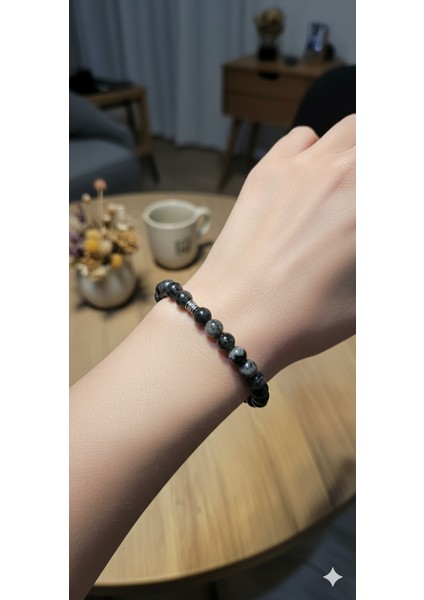 Larvikit Doğal Taş Bileklik 8mm - Doğal Taş Şifa Bilekliği