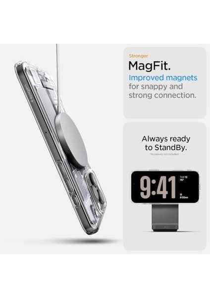 16 Pro Max ile Uyumlu Ince Magsafe Kılıf Ultra Hybrid Sararma Karşıtı Duraclear Hava Kanalı Teknolojisi Askeri Sınıf Koruma Magfit Zero One Tasarım Kapak - ACS08005 fiyatları