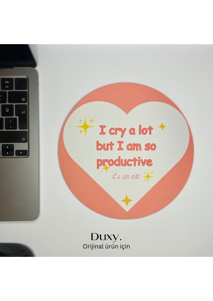 Espirili Desenli Pembe Mouse Pad, 19 Cm, Kaymaz Taban, Ev Ofis Oyun Için Rahat ve Yumuşak Mousepad