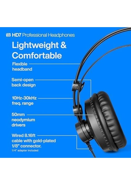 Hd7-A, Profesyonel Dinleme Kulaklığı, Kulak Üstü, Siyah modelleri