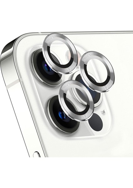 Ekran 15 Pro Için Tekli Kamera Lens Koruma Camı Gümüş [ 15 Pro ile Uyumlu Ekran - Gümüş]