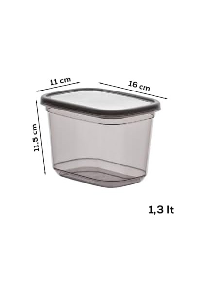 1022 12 Li Etiketli Kapaklı Dikdörtgen Gıda Erzak Bakliyat Saklama Kabı Seti - 1,3 Lt fiyatları