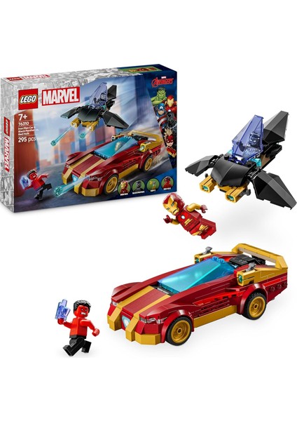 | Iron Man Arabası Ile, Red Hulk’a Karşı 76310-7 Yaş ve Üzeri Süper Kahraman Seven Çocuklar Için Minifigür Içeren Yaratıcı Oyuncak Yapım Seti (295 Parça)