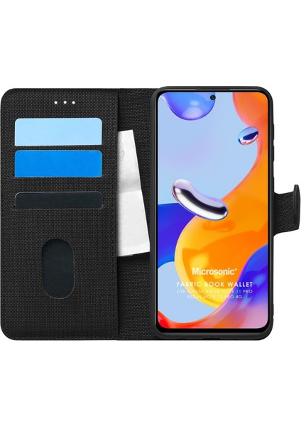 12 Pro 4g Için Kılıf Fabric Book Wallet Siyah [ 12 Pro 4g ile Uyumlu Kılıf - Siyah]