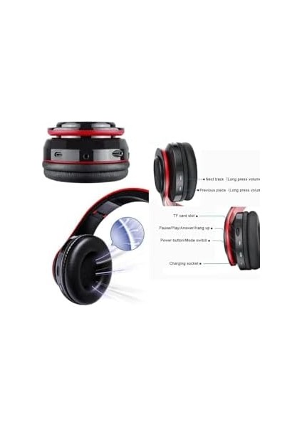 Vooka Togo M39 Bluetooth Kulaküstü Kulaklık LED Işıklı Mikrofonlu Kablosuz Kulak Üstü Kulaklık Uni modelleri