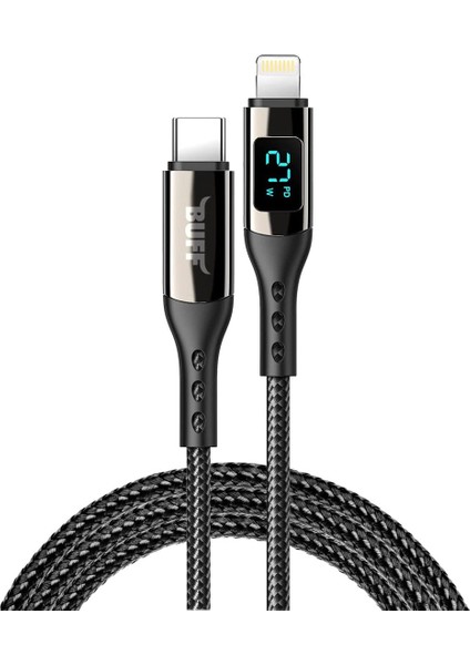 Buff BL73 27W Type-C To Lightning 1.2 M 5A Pd Dijital Ekranlı Data/şarj Kablosu