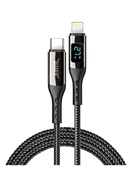 Buff BL73 27W Type-C To Lightning 1.2 M 5A Pd Dijital Ekranlı Data/şarj Kablosu fiyatları