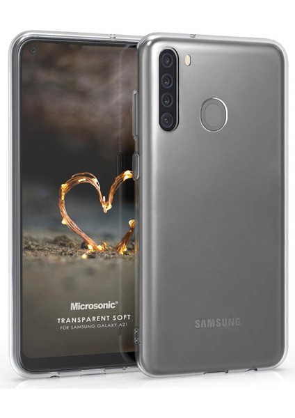 A21 Için Kılıf Transparent Soft Beyaz [ A21 ile Uyumlu Kılıf - Şeffaf]