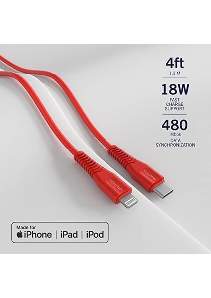 C100 Usb-C To Pd 18W Hızlı Şarj ve Kablosu 1.2 Metre Kırmızı fiyatları