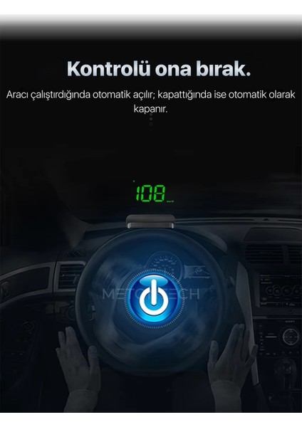 Head Up Display | Gps ve Pusula Özellikli Dijital Hız Göstergesi | Çoklu Alarm Sistemi | Tak & Çalıştır |kolay Bağlantı modelleri