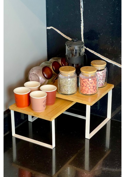 Bambu Çok Amaçlı Modüler Raf – Mutlifonksiyonel Düzenleyici Tezgah Üstü Raf - Baharatlık Organizer Raf fiyatları