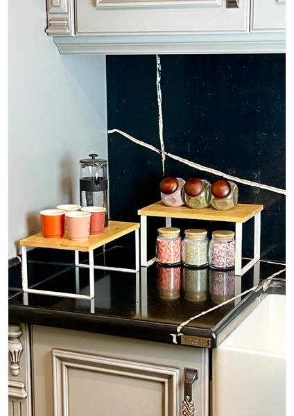 Bambu Çok Amaçlı Modüler Raf – Mutlifonksiyonel Düzenleyici Tezgah Üstü Raf - Baharatlık Organizer Raf modelleri