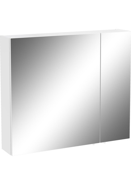 Shift T20 81006 Asimetrik Dolaplı Ayna, Parlak Beyaz, 80 cm