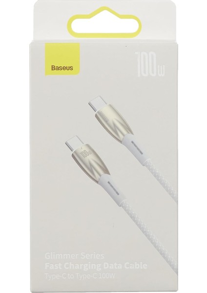Glimmer Series 100W 100 cm Pd Type-C Şarj Kablosu Beyaz