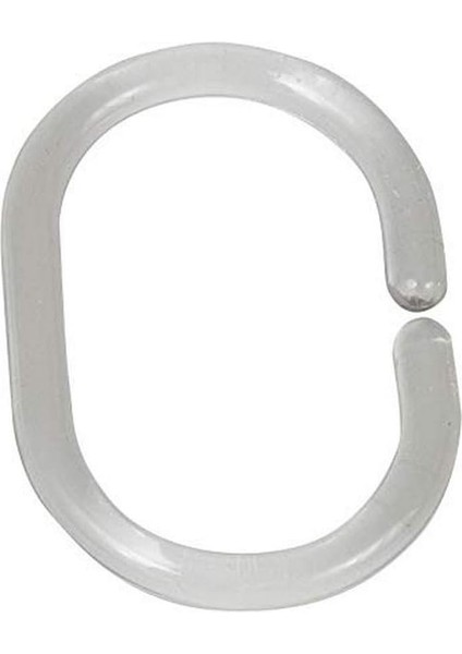 19190100 Duş Askı Halkaları Şeffaf – 12&apos;li Set, Küçük, Plastik, Şeffaf