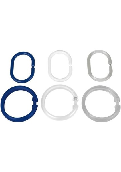 19190100 Duş Askı Halkaları Şeffaf – 12&apos;li Set, Küçük, Plastik, Şeffaf fiyatları