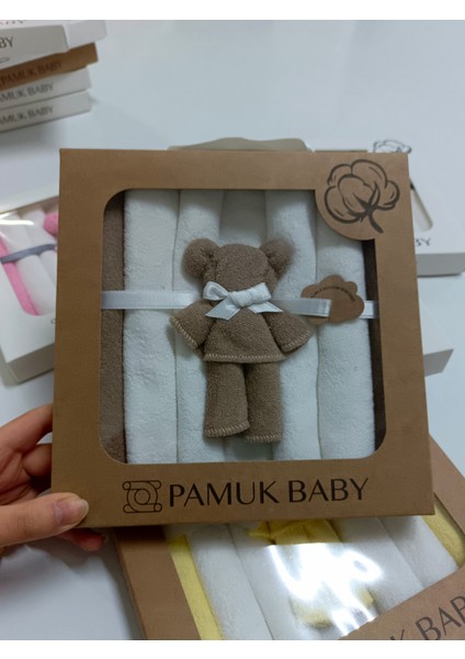 7’li Özel Organik Pamuk Havlu Bebek Ağız Mendili