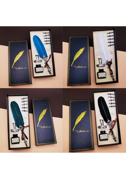 Tüylü Masaüstü Divit Kalem Seti