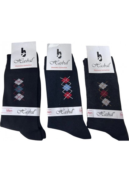 Hasbal Erkek Çorap Baklava Dilimi Desenli 12 Adet