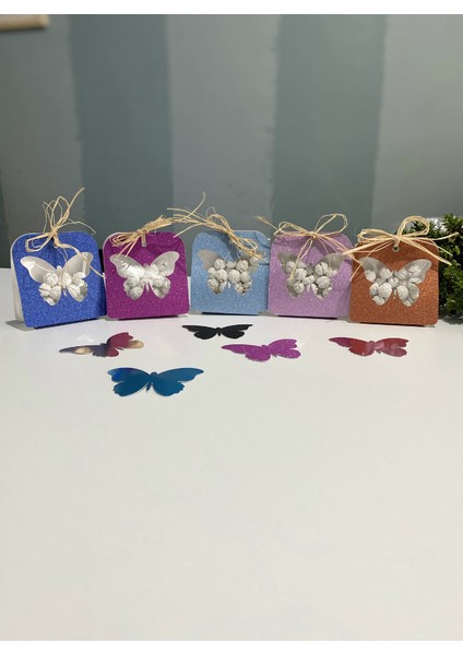 Yeni Yıl Hediyesi Yılbaşı Hediyesi Leblebi Şekeri Simli Kutu 10 Adet