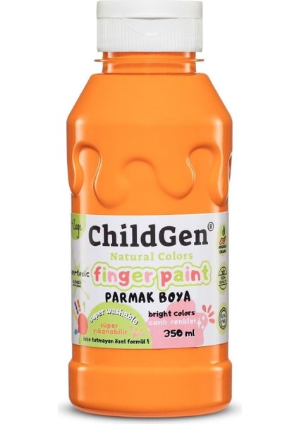 Yıkanabilir Parmak 350 ml Şişe - Turuncu