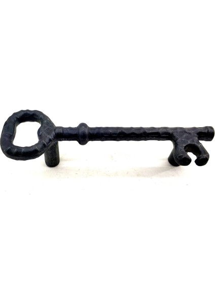 Antika Tarz Dekoratif Pirinç Anahtar Şeklinde Kapı Çekme Kolu, Mobilya, Sandık, Kutu Kulbu - 96MM, Oksit ( Lisinya )