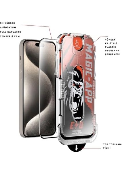 15/16 Uyumlu Tam Kaplayan Tozsuz Uygulama 9h Ekran Kırılmaz Temperli Cam Şeffaf/hayalet Seçenekleri modelleri