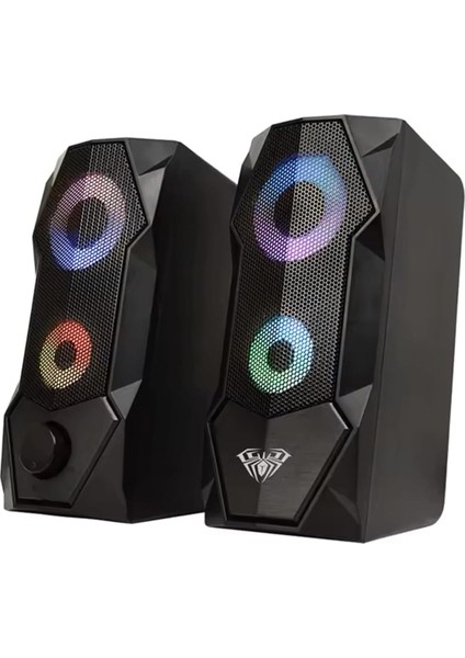 N-301 10W Masaüstü Rgb Gaming Oyuncu Pc 1+1 Speaker Hoparlör