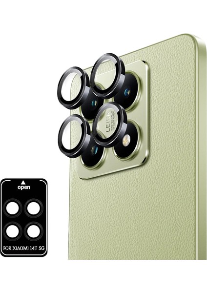 14T 5g Için Otomatik Hizalama Aparatlı 9h Sertliğinde Kamera Lens Görüntüyü Bozmayan Çizilmeye ve Düşmeye Karşı Koruma Sağlayan Alaşım Çerçeveli Lens Camı (Siyah)