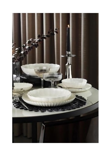 Luz Form 27 Parça 6 Kişilik Yemek Takımı Platin fiyatları