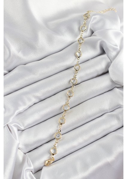 Pirinç Gold Renk Zirkon Taşlı Kadın Bileklik - Lisinya fiyatları