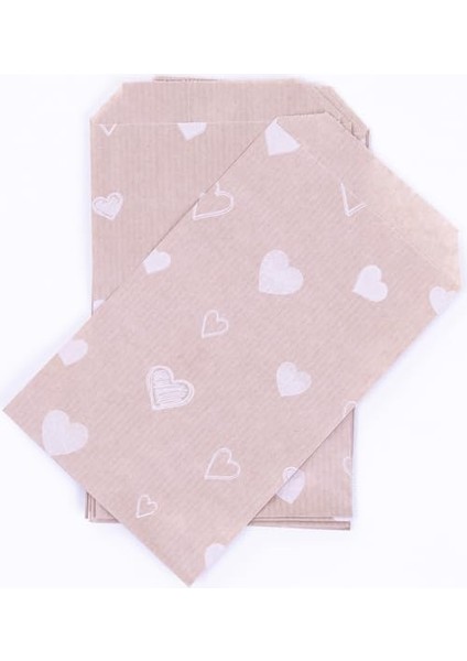 Kalp Desenli Kese Kağıdı, 11X20-100 Adet