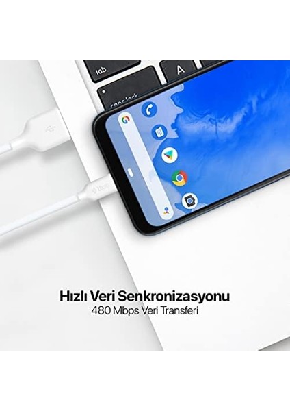 Micro USB 120CM Şarj Kablosu, Gri modelleri