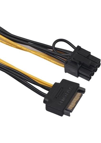 PX-5062 Sata To 8 Pin Ekran Kartı Power Çevirici, 6+2 Pin 8pin Ekran Kartı Kablo, Bakır 20CM