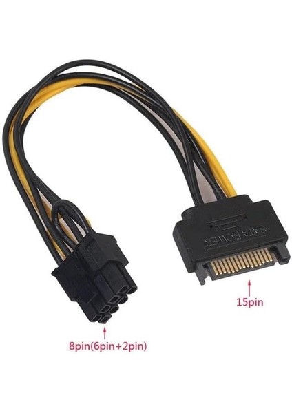 PX-5062 Sata To 8 Pin Ekran Kartı Power Çevirici, 6+2 Pin 8pin Ekran Kartı Kablo, Bakır 20CM fiyatları