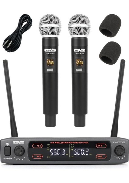 LV-502EE Uhf Dijital 2X24 Kanal Çiftli El Telsiz Kablosuz Mikrofon