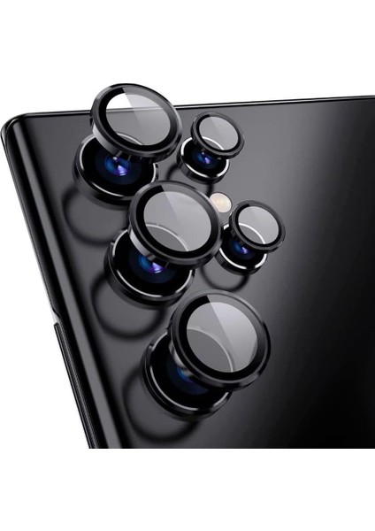 Enfein Galaxy S23 Ultra Ile Uyumlu Lens Koruyucu Kolay Tak Çıkar Ergonomik Ince Tasarım Kırılma ve Çizilme Önleyici Cmconan Kamera Koruyucu Siyah