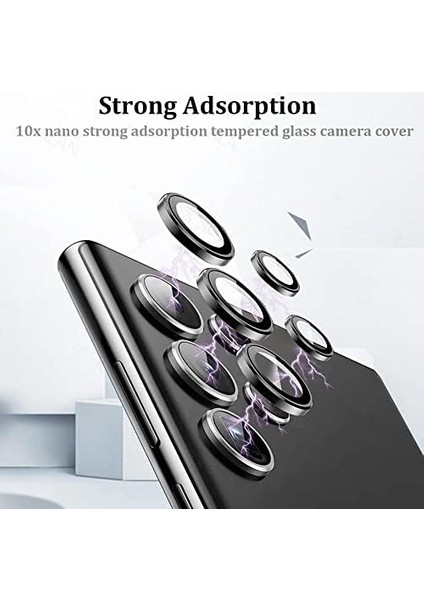 Enfein Galaxy S23 Ultra Ile Uyumlu Lens Koruyucu Kolay Tak Çıkar Ergonomik Ince Tasarım Kırılma ve Çizilme Önleyici Cmconan Kamera Koruyucu Siyah fiyatları